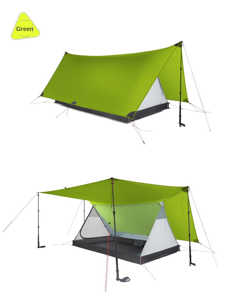 Cheap Goat Tents 3F UL GEAR Shanjing 20D 2 Person 3 Season Ultralight  Outdoor Camping Tent  Professional  Silnylon Rodless Multifunction Tent Tents 